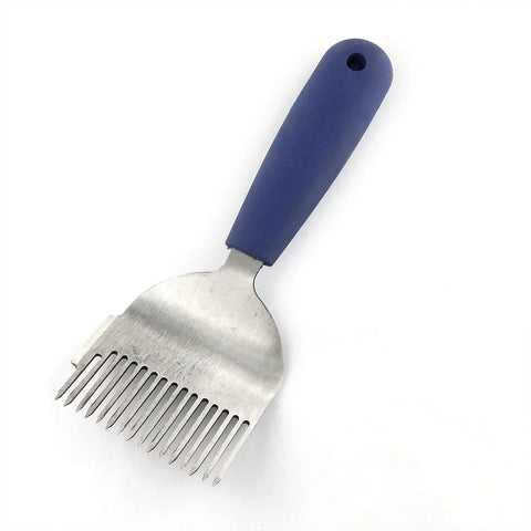 Stainless Steel Uncapping Fork For Beekeeping, Honey Fork Shovel Tool With Plastic Handle, Durable Lightweight 210mm, blue handle