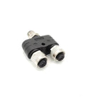 Two Pack M12 Y Connector 4 Pin A Coded Waterproof Adapters, One Male to Two Female Splitter, IP Rated for Industrial Sensors