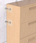 Heavy Duty No Drill Furniture Wall Anchor Kit for Drawers and TV Cabinets, Adhesive Anti Tip Straps with Stainless Steel and Acrylic on dresser