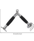 Triceps Training Bar For Cable Pulldown And Pressdown with rubber grips, dimensions marked 31x20x7.5 cm