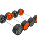 Dope 10 Pack Toy Car Wheels With 5 Round Shaft Axles For RC Cars And Robots DIY Model Building Parts Rubber Tires 2mm Shafts 40mm Diameter