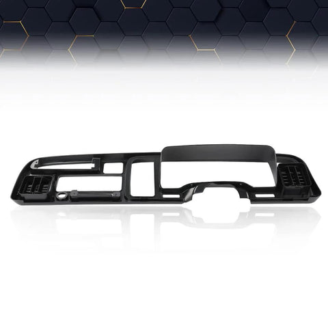 PIT66 black plastic radio dash trim panel for Dodge Ram 1994–1997, front view