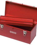 General Purpose Tool Box With Double Latch And 20 Inch Size Removable Steel Tote Tray, open with visible handles and hasps.
