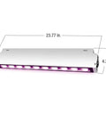 24 Inch Full Spectrum LED Plant Grow Light With Red Spectrum Boost For Budding And Flowering, 60 Watt Equivalent, Two Foot Long Indoor Grow Lamp, Low Heat And Energy Efficient, side view showing dimensions, 2 feet long