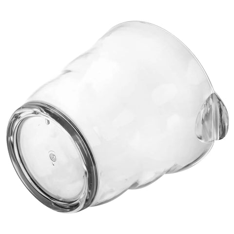 Four Liter Plastic Champagne Ice Bucket Chiller With Thick Clear Body And Two Easy Grip Handles, Wave Design Wine Cooler