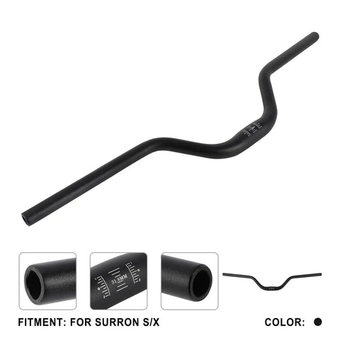 Beefy Heighten Handlebar 31.8-22mm CNC Aluminum Bar With Pad Crossbar And 4mm Grips For Electric Dirt Bikes Fit Surron LBX Talaria MX3 MX4 XXX ERide Pro Rawrr Mantis Black