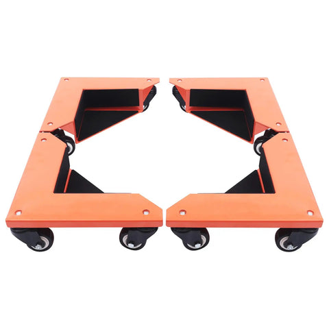 Heavy Duty Furniture Dolly Set Of 4 For Moving Appliances And Heavy Gear With Triangular Steel Frame And Smooth Polyurethane Wheels