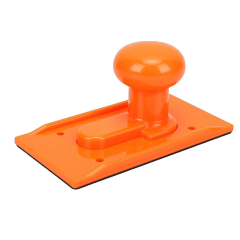 Badass Woodworking Push Block Crafted From Heavy Duty Abs Plastic With An Orange Non Slip Grip Pad For Smooth Table Saw Planer Router Table Jointer Tasks Without Breaking Sweat At All viewed from the side.