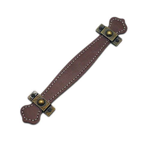 Two Pack Vintage Style PU Leather Cabinet Handles Zinc Alloy Drawer Pulls for Furniture Hardware Chest Trunk Pulls
