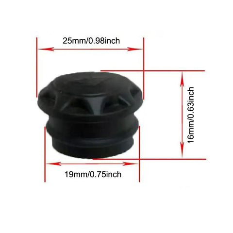 Six Pack Rubber Dust Caps For Bike Suspension Forks 19mm ID Protective Plugs Front Forks For MTB Ebike Oil And Air Shock Absorbers Replacement Easy Install, showing size dimensions.