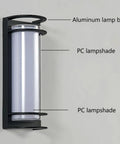 ROPCVAX Led Wall Sconce Lighting Fixture Lamp Modern Minimalist Aluminum Black with cylindrical shape and PC lampshade.
