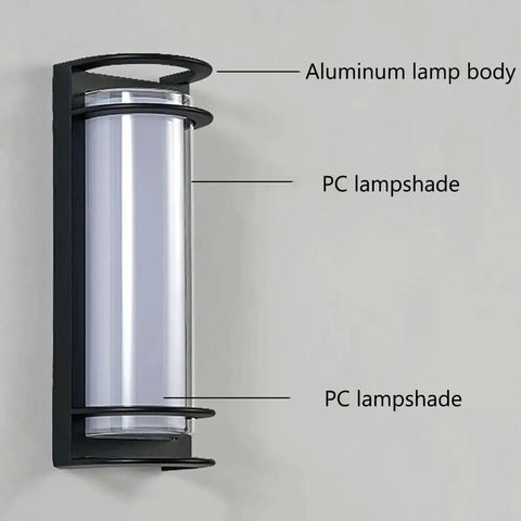ROPCVAX Led Wall Sconce Lighting Fixture Lamp Modern Minimalist Aluminum Black with cylindrical shape and PC lampshade.