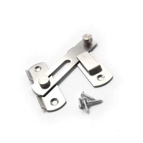Heavy Duty Metal Gate Latch And Dead Bolt Hasp Lock For Sliding Doors Windows Cabinets Sheds with included screws for easy mounting.