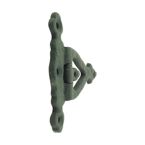 Side view of Pack Of 2 3 Inch Cabinet Door Strap Hinges With Hardware Rust Resistant Black Wrought Iron Flush Mount Hinges