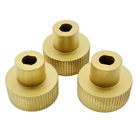 Three Pack JDC1013 Tensioning Wheel Spare Parts For JDC1316 Battery Powered Plastic Strapping Tool Fits JDC13 And JDC16 Models, brass