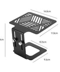 Hassle Free Adjustable Stainless Steel Coffee Weighing Rack For Electronic Scale elevated platform with dimensions displayed.