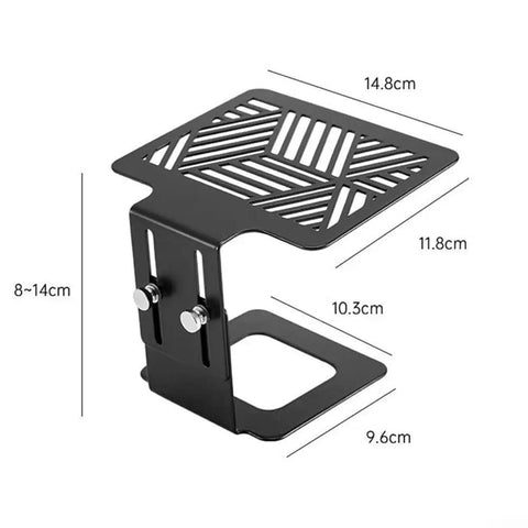 Hassle Free Adjustable Stainless Steel Coffee Weighing Rack For Electronic Scale elevated platform with dimensions displayed.