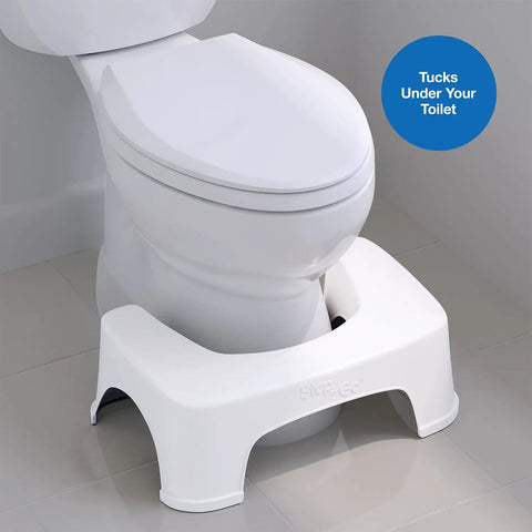 7 Inch Toilet Stool For Squatting To Make Pooping Easier, Helps Open Your Colon Naturally, Durable Plastic, Fits Standard Toilets