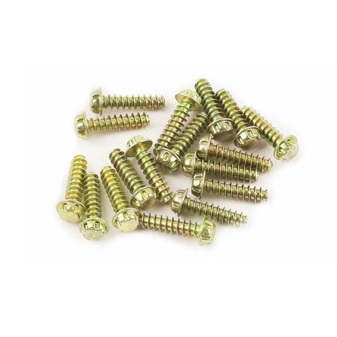 Top Shelf 20 Pack 4.5MM Security Screws For Nintendo NES N64 GameCube Retro Console Fix solid carbon steel fasteners on white background.