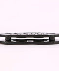 Side view of Rail Connector For Sliding Barn Door Hardware Junction Plate To Make Spliced Rails Move As One Smooth Track, black finish.