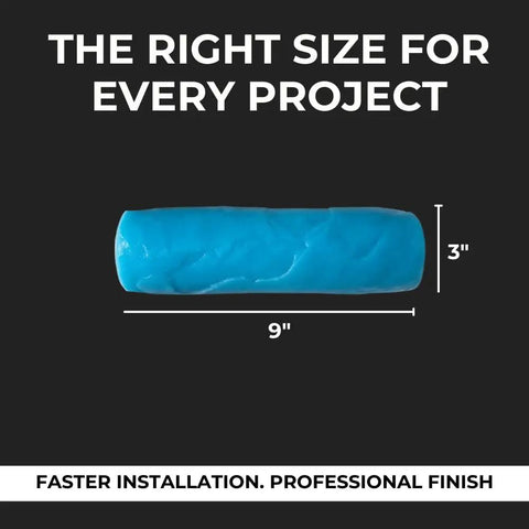 Image of Durable Polyurethane Concrete Texture Roller For DIY And Pro Grade Projects 3 By 3 By 9 Inches Texturing Tool For Walkways Patios And Borders Concrete Stamping Roller Made In USA Long Lasting Imprint showing dimensions.