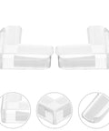 Four Pack Soft PVC Table Corner Protectors L Shaped Furniture Guards Easy Install Impact Absorbing Corner Covers