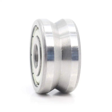 Lv62010ZZ Double Shielded Roller Bearing 6X20X10mm V Groove Pulley Wheel showing smooth stainless steel finish for heavy lifting.