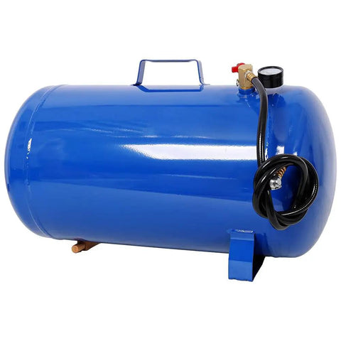 Aynuma 11 Gallon Portable Air Tank Heavy Duty Metal Compressor with reinforced hose and gauge for tire inflation.