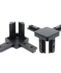 Eight Pieces 4040 Aluminum Extrusion Corner Brackets for 40 Series Frames, black 3 way tri end cap connectors with zinc alloy construction.