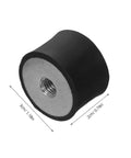 Double Ended M8 Double Threaded Rubber Shock Absorber Mounts, 12 Pack, 3cm x 2cm black rubber vibration mount