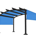 Pergola Shade Cover 15 By 17 Feet Universal Replacement Canopy For Outdoor Deck Patio Porch Backyard Gazebo With Grommets And Weighted Rods In Blue Durable And Weather Resistant installed on pergola