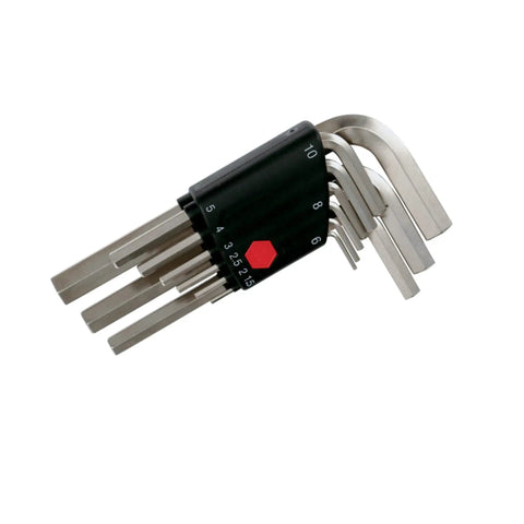 9 Piece Metric L Key Short Arm Set With Plastic Holder for easy hex wrench work in tight spaces