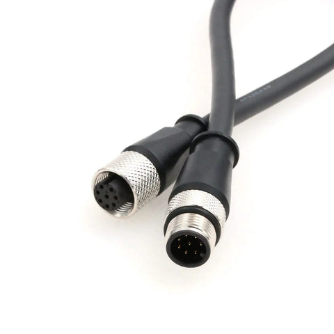 M12 8 Pin Male To Female Sensor Connector Cable Waterproof A Code Shielded Signal Cable For Industrial Automation 5M close-up