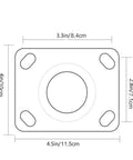 Heavy Duty Polyurethane Caster Wheels With Brake Four Pack Steel Core Industrial Castors 360 Degree swivel plate specifications diagram
