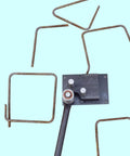 Heavy-Duty Manual Rebar Bender For Steel Rods, Bendable Diameter 0.16 To 0.55 Inches with bent steel rods.