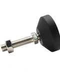Rock Solid Nylon Universal Adjustment Feet M8 To M20 Sizes Adjustable Leveling Glides with stainless steel thread and rubber cushion.