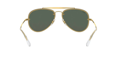 Front view of Blaze Aviator Sunglasses For Unisex, Gold Frames With Dark Green Lenses, 61 Millimeter Size, Non Polarized Plastic Lenses