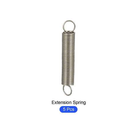 Beefy Stainless Steel Extension Spring Set 0.5mm Wire 5mm Outer Dia 30mm Length 5 Pieces Tension Springs For Home Repair Furniture