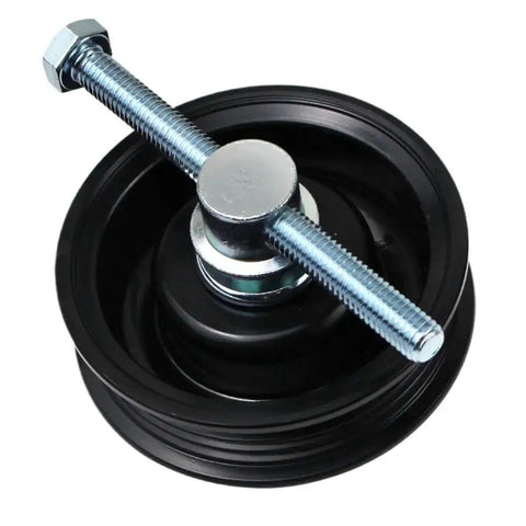Up Your Drive Belt Game With This Smooth Plain Car Drive Belt Tensioner Pulley Kit 88440-26100 That Snaps Right In For Your T100 And Prado To Keep It Running Tight. Black metal drive belt tensioner pulley with bolt for Toyota T100 Prado replacement.