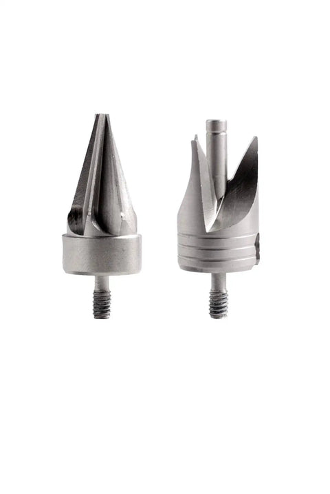 VLD Inside Chamfer And Outside Deburring Tool Set For Case Prep Reloading Hardened Steel With Threaded Handle visible.