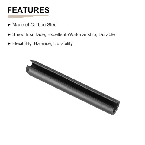 5mm x 35mm Slotted Spring Pin 50 Pack Black 65Mn Steel Roll Dowel Tension Pin For Home Workshop Machines Handy Durable