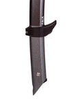 Close-up of the anodized aluminum shaft of Falk Ice Axe With Chromoly Steel Head, Dual Textured Grip, Steel Grey 45cm