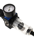 Semi Auto Drain FRL Unit With Pressure Gauge For Industrial Air Lines 1 Quarter Inch NPT 68.5 SCFM 145 PSI Polycarbonate Bowl Filter