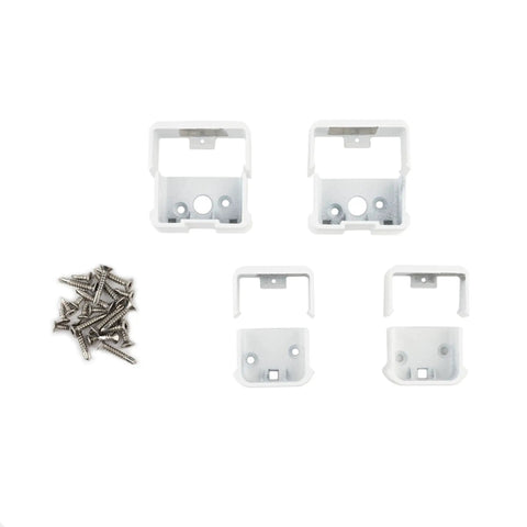 Textured White Aluminum Contemporary Rail Horizontal Bracket Kit 2 Piece 4 Pack For Aluminum Contemporary Railing Systems Easy Install Brackets Set Quick Install Included Hardware