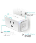 Three Pack Smart Plugs That Work With Alexa And Google Assistant IFTTT No Hub Required Voice Control Remote Access From Anywhere 15 Amp UL Certified White showing design details
