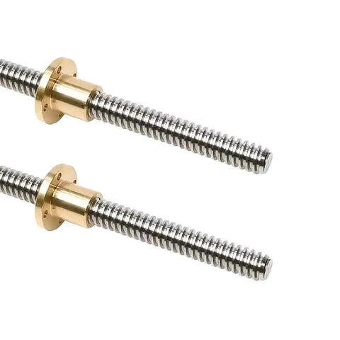 T8 Lead Screw Tr8x8 8mm Diameter With Brass Nut For CNC And 3D Printer Builds 2mm Lead SUS304 Stainless Steel Rod 500mm Length