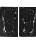 Two Pack Footprint Molds For Concrete Path Pavers, Garden Stone Stepping Stone Molds, Reusable DIY Yard Patio Path Stones, Durable ABS Plastic, 45 By 26.8 By 4 Cm image showing two black footprint molds