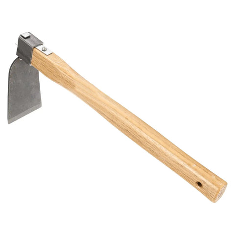 Heavy Duty Curved Garden Hoe Mattock With Wooden Handle Fifteen Point Four Inch Stainless Steel Digging Weeding Tool
