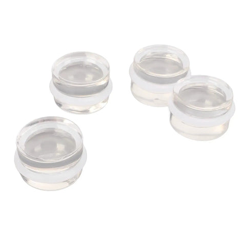 Clear Acrylic Door Stopper Set 4 Pieces, Round Self Adhesive Buffers, No Drill Install For Living Room And Bathroom, Scratch Proof Noiseless Floor Protection Keeps Floors Safe