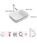 USZWBY Vessel Sinks Nordic Household Wash Basin Modern Above Counter Single Art Ceramic Bathroom Bowl Sink dimensions shown